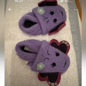 Garnet Hill Lavender Wool Slippers